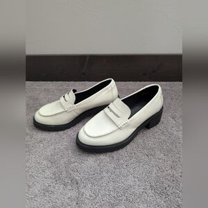 Lane Bryant white leather loafer